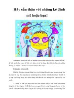 Tài liệu Hãy cẩn thận với những kẻ định mê hoặc bạn! pdf