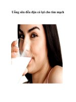 Tài liệu Uống sữa đều đặn có lợi cho tim mạch pdf