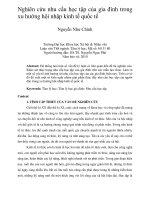 Nghiên cứu nhu cầu học tập của gia đình trong xu hướng hội nhập kinh tế quốc tế 