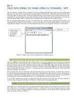 Tài liệu THỰC ĐƠN (MENU) VÀ THANH CÔNG CỤ (TOOLBAR) pdf