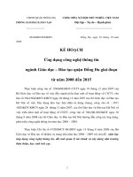 Tài liệu KẾ HOẠCH - Ứng dụng công nghệ thông tin ngành Giáo dục – Đào tạo docx