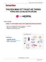 Tài liệu THUYẾN MINH KỸ THUẬT HỆ THỐNG TỔNG ĐÀI LG-Nortel IPLDK300 ppt
