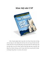 Tài liệu Khác biệt nhờ USP doc