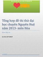 Tổng hợp đề thi thử đại học chuyên nguyên huệ năm 2013 