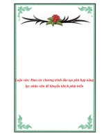 Luận văn Đưa các chương trình đào tạo phù hợp năng lực nhân viên để khuyến khích phát triển