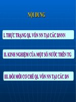 Tài liệu ĐỔI MỚI PHƯƠNG THỨC QUẢN LÝ VỐN NHÀ NƯỚC TẠI CÁC DOANH NGHIỆP docx