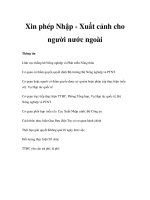 Tài liệu Xin phép Nhập - Xuất cảnh cho người nước ngoài pptx