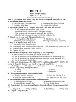 Tài liệu Đề thi môn công nghệ docx