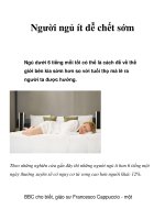 Tài liệu Người ngủ ít dễ chết sớm ppt