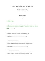 Tài liệu Luyện môn Tiếng Anh 10 (học kỳ I) PHẦN 2 ppt