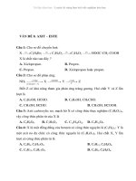 Tài liệu Tài liệu trắc nghiệm hóa học Vấn đề8: axit este doc