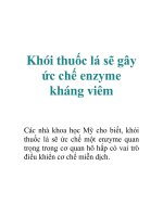 Tài liệu Khói thuốc lá sẽ gây ức chế enzyme kháng viêm pdf