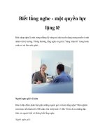 Tài liệu Biết lắng nghe - một quyền lực lặng lẽ pdf