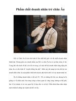 Tài liệu Phẩm chất doanh nhân trẻ châu Âu pptx