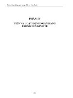 Tài liệu Tiền và hoạt động ngân hàng Phần IV- Chương 11&12 docx