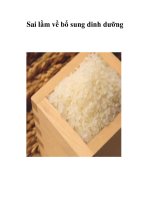 Tài liệu Sai lầm về bổ sung dinh dưỡng doc