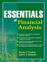 Tài liệu Essentials of financial analysis doc