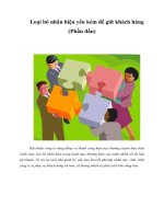 Tài liệu Loại bỏ nhãn hiệu yếu kém để giữ khách hàng (Phần đầu) doc