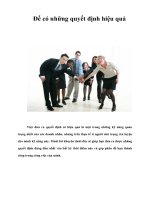 Tài liệu Để có những quyết định hiệu quả docx