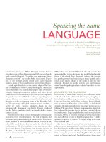 Tài liệu Speaking the Same Language ppt