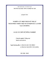 Nghiên cứu biện pháp kỹ thuật để phát triển một số tổ hợp dâu lai mới tại lâm đồng 