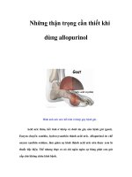 Tài liệu Những thận trọng cần thiết khi dùng allopurinol doc