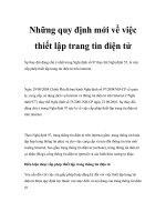 Tài liệu Những quy định mới về việc thiết lập trang tin điện tử pdf
