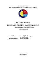 Bài giảng Tiếng Anh chuyên ngành xây dựng