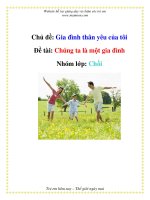Tài liệu Chủ đề: Gia đình thân yêu của tôi - Đề tài: Chúng ta là một gia đình - Nhóm lớp: Chồi docx