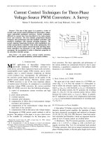 Current control techniques for three phase voltage source PWM converters  a survey 
