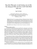 Đạo đức phật giáo và ảnh hưởng của nó đến xây dựng gia đình văn hóa ở tỉnh ninh bình hiện nay 