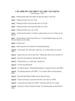 câu hỏi ôn tập môn vật liệu xây dựng