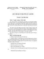 Tài liệu QUY CHẾ QUẢN TRỊ CÔNG TY AGIFISH pptx