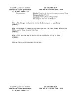 Tài liệu Đề thi hết môn công tác văn thư lưu trữ trong các cơ quan Đảng doc