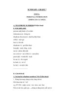 Tài liệu SUMMARY- GRADE 7- UNIT 2: pdf