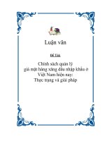 Tài liệu Đề tài “Chính sách quản lý giá mặt hàng xăng dầu nhập khẩu ở Việt Nam hiện nay: Thực trạng và giải pháp” docx