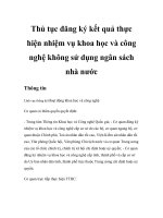 Tài liệu Thủ tục đăng ký kết quả thực hiện nhiệm vụ khoa học và công nghệ không sử dụng ngân sách nhà nước docx