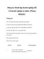 Tài liệu Đăng ký thành lập doanh nghiệp đối với doanh nghiệp tư nhân ppt