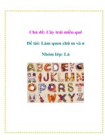 Tài liệu Chủ đề: Cây trái miền quê - Đề tài: Làm quen chữ m và n - Nhóm lớp: Lá docx