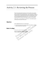 Tài liệu Activity 2.1: Reviewing the Process docx