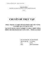 Tài liệu BÁO CÁO TỐT NGHIỆP: Giải pháp nâng cao hiệu quả Sử dụng vốn tại NHNo&PTNT chi nhánh huyện Tân Uyên – Lai Châu ”. pdf