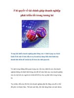 Tài liệu 5 bí quyết về tài chính giúp doanh nghiệp phát triển tốt trong tương lai pdf