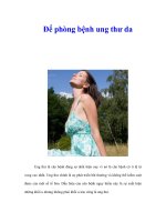 Tài liệu Để phòng bệnh ung thư da docx