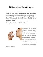 Tài liệu Không nên để quá 3 ngày docx