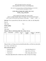 Tài liệu Mẫu giấy đăng ký kiểm tra nhà nước chất lượng thuốc bảo vệ thực vật xuất/nhập khẩu doc