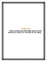 Luận văn Báo cáo tổng hợp tình hình quản lý kinh doanh tại Công ty tư vấn đầu tư xây dựng