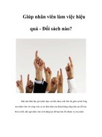 Tài liệu Giúp nhân viên làm việc hiệu quả - Đối sách nào? doc