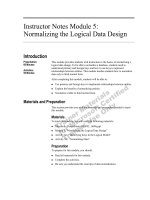 Tài liệu Instructor Notes Module 5: Normalizing the Logical Data Design doc