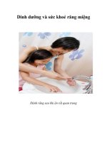 Tài liệu Dinh dưỡng và sức khoẻ răng miệng doc