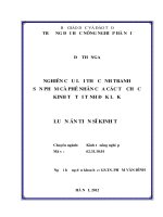 Nghiên cứu lợi thế cạnh tranh sản phẩm cà phê nhân của các tổ chức kinh tế tại tỉnh đắk lắk 
